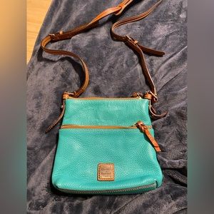 Dooney & bourke-green/teal leather crossbody. Barely used. Ha